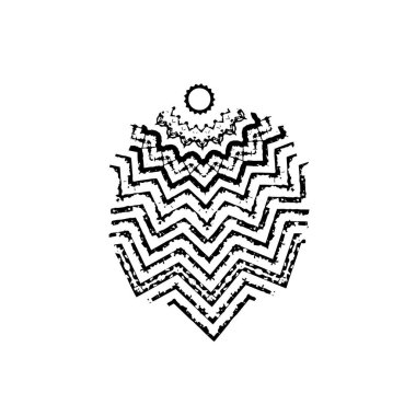 El çizimi Noel ağacı topu