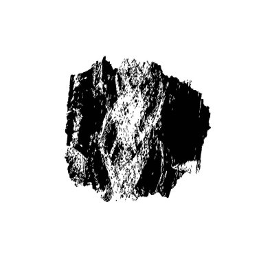 beyaz arkaplanda izole edilmiş siyah fırça darbesinin grunge dokusu 