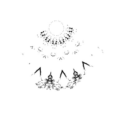 Beyaz arkaplanda noel ağacı süslemesi