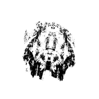 Siyah köpek kafası beyazda izole edilmiş.