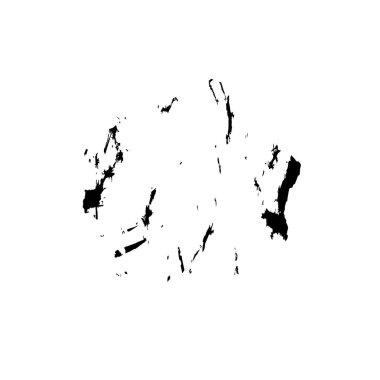 soyut siyah boya fırça darbesi izole edildi