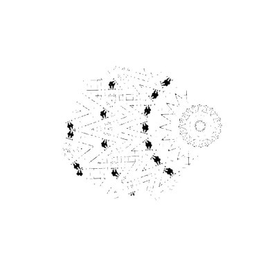 Sosyal ağ ve teknolojinin sembolü olan soyut vektör arkaplanı