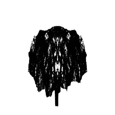 Beyaz arkaplanda soyut grunge siyah nokta izole