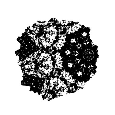 Soyut grunge kirli siyah yuvarlak çerçeve beyaz arka planda izole. kaba tasarım