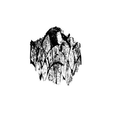 Beyaz arkaplanda soyut grunge siyah nokta izole