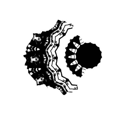 Soyut el siyah beyaz suluboya leke çizmiş. vektör illüstrasyonu