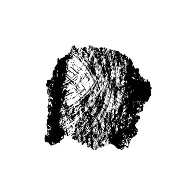 beyaz arkaplanda izole edilmiş siyah fırça darbesinin grunge dokusu 