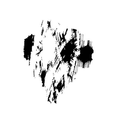 Siyah fırça darbesi ve beyaz. grunge soyut el - boyanmış elementler.