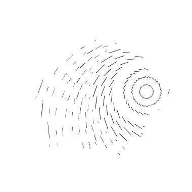 Noktalı şekil, spiral element. vektör tasarımı