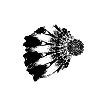 el çizimi mürekkep lekesi siyah ve beyaz