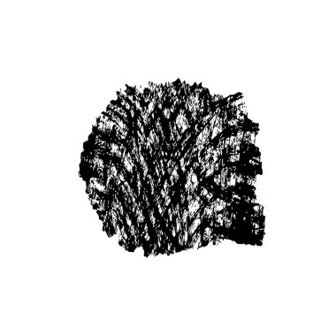 siyah mürekkep fırçası darbesi beyaz arkaplanda izole edildi