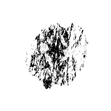 beyaz arkaplanda izole edilmiş siyah fırça darbesinin grunge dokusu 