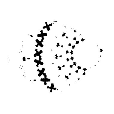 Siyah beyaz dokusunda sıkıntılı bir arka plan. soyut vektör illüstrasyonu.