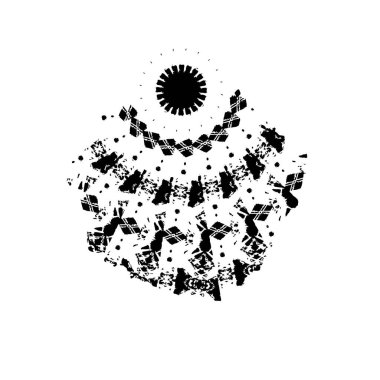 Siyah beyaz dokusunda sıkıntılı bir arka plan. soyut vektör illüstrasyonu.