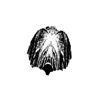 Bir elin vektör çizimi - siyah bir boyanın fırça darbesi