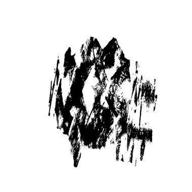 beyaz arkaplanda izole edilmiş siyah fırça darbesinin grunge dokusu 