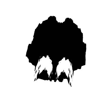 Beyaz arka planda siyah mürekkep fırça sıyrık.