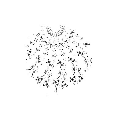  beyaz arkaplanda mürekkep fırçası darbesi çizildi.