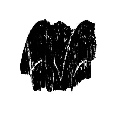 Vektör fırça darbesi. Grunge mürekkep kalemi beyaz sıkıntılı mürekkep siyah desenli kalem darbesi. Fırçayla çizilmiş bir elin sarmalı. keskin