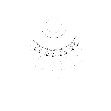 Beyaz arkaplanda noktalı yıldız şekli, vektör illüstrasyon tasarımı