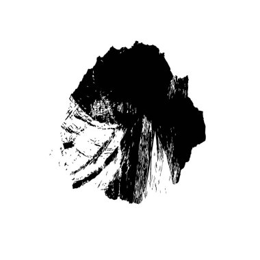 Beyaz arka planda izole edilen soyut siyah fırça vuruşları