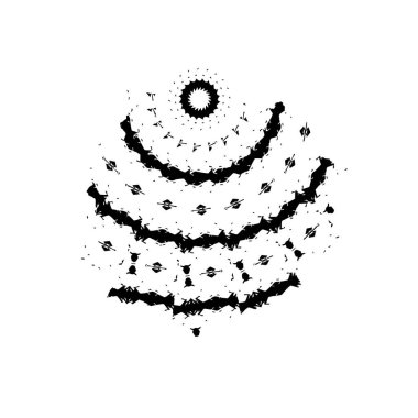 grunge siyah ve beyaz daire simgesi