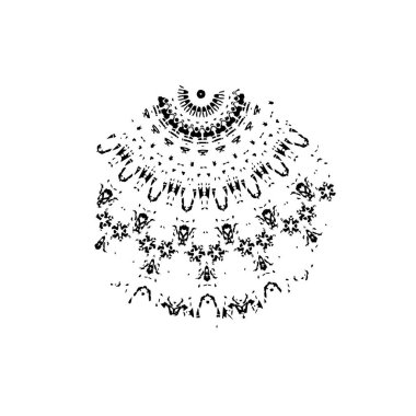 Dekoratif yuvarlak kalıp. El çizimi tarzı. vektör.