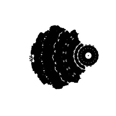 beyaz arkaplanda siyah beyaz fırça darbesi