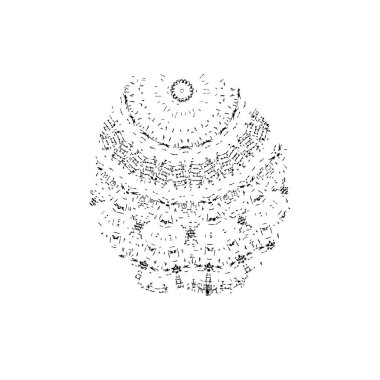 Yılbaşı ağacının vektör çizimi. Noel toplarının el çizimi.