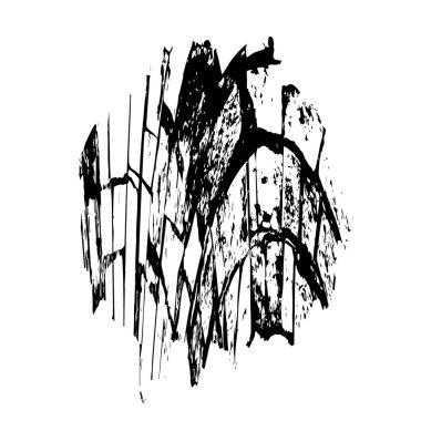 siyah ve beyaz fırça darbesi vektör çizimi  