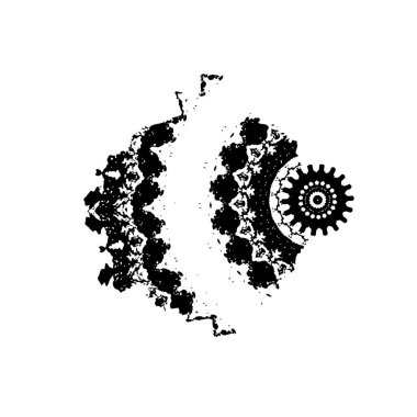 siyah ve beyaz fırça darbesi vektör çizimi  