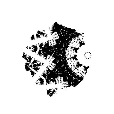 siyah ve beyaz fırça darbesi vektör çizimi  