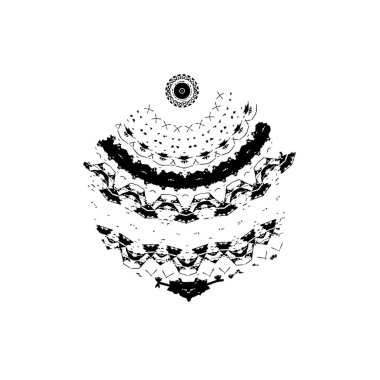 Vektör çizimi. Çiçekler, yapraklar ve ağaç dalları olan siyah beyaz bir arka plan. Davetiye ve tebrik kartı tasarımı