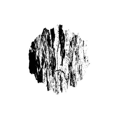 beyaz arkaplanda siyah grunge mürekkep fırça darbeleri.