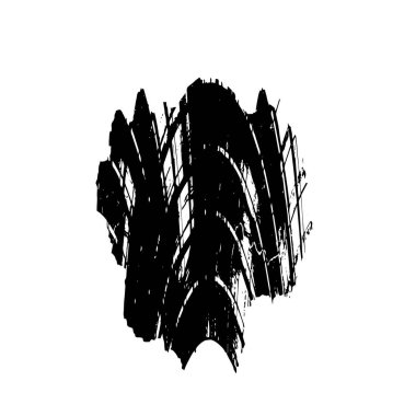 Fırça darbelerinin siyah ve beyaz vektör çizimi