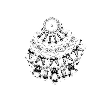 beyaz arkaplanda siyah mürekkep fırçası darbeleri 