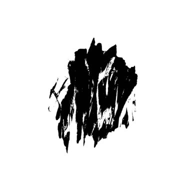 siyah fırça darbesi dokusu. Soyut çizilmiş çizgi, elle boyanmış. vektör