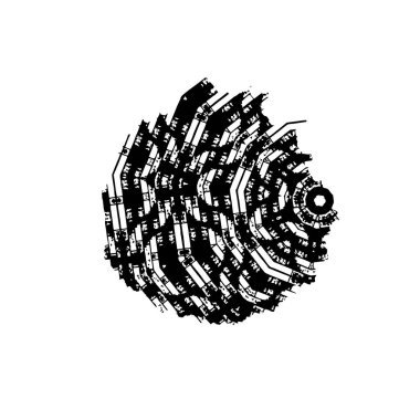 beyaz arkaplanda siyah mürekkep fırçası darbeleri 