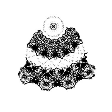 Beyaz arkaplanda soyut siyah element. vektör illüstrasyonu.    