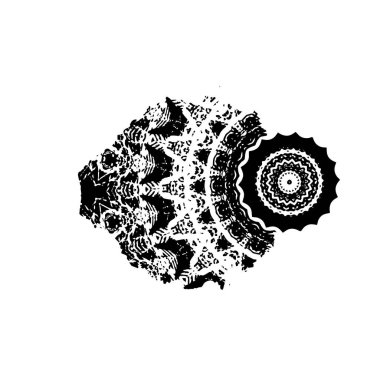 Beyaz arkaplanda soyut siyah element. vektör illüstrasyonu.    