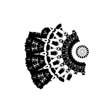 Beyaz arkaplanda soyut siyah element. vektör illüstrasyonu.    