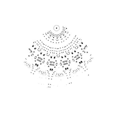 Beyaz arkaplanda soyut siyah element. vektör illüstrasyonu.    