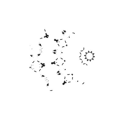 Beyaz arkaplanda soyut siyah dekoratif unsur. vektör illüstrasyonu.  