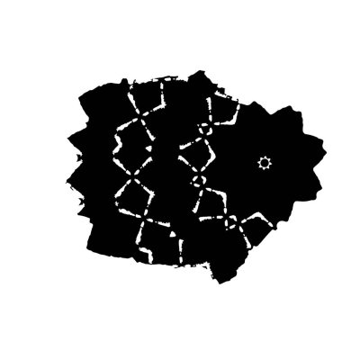 Beyaz arkaplanda soyut siyah dekoratif unsur. vektör illüstrasyonu.  