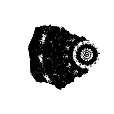 Beyaz arkaplanda soyut siyah dekoratif unsur. vektör illüstrasyonu.  