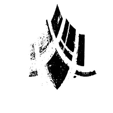 Beyaz arkaplanda soyut siyah dekoratif unsur. vektör illüstrasyonu.  