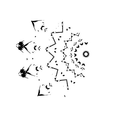 Beyaz arkaplanda soyut siyah dekoratif unsur. vektör illüstrasyonu.  