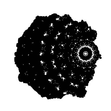 Beyaz arkaplanda soyut siyah dekoratif unsur. vektör illüstrasyonu.  