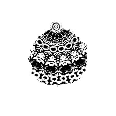 Beyaz arkaplanda soyut siyah dekoratif unsur. vektör illüstrasyonu.  