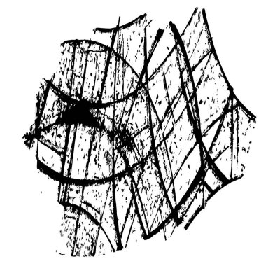 Beyaz arkaplanda soyut siyah dekoratif unsur. vektör illüstrasyonu.  